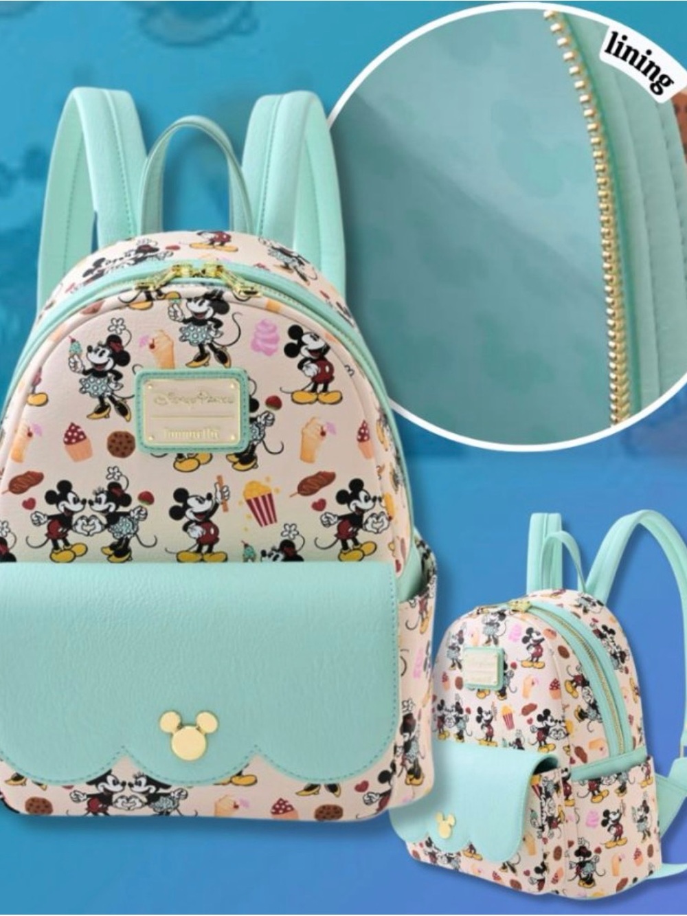 Loungefly Mint and Pink Mickey Mouse Mini Backpack